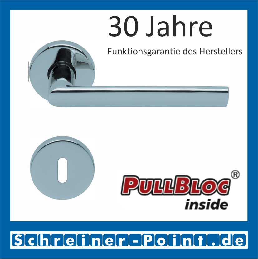 Scoop Jade II PullBloc Rundrosettengarnitur, Rosette Edelstahl poliert